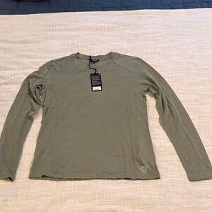 allbirds Olive Green Long Sleeve Crew Top
